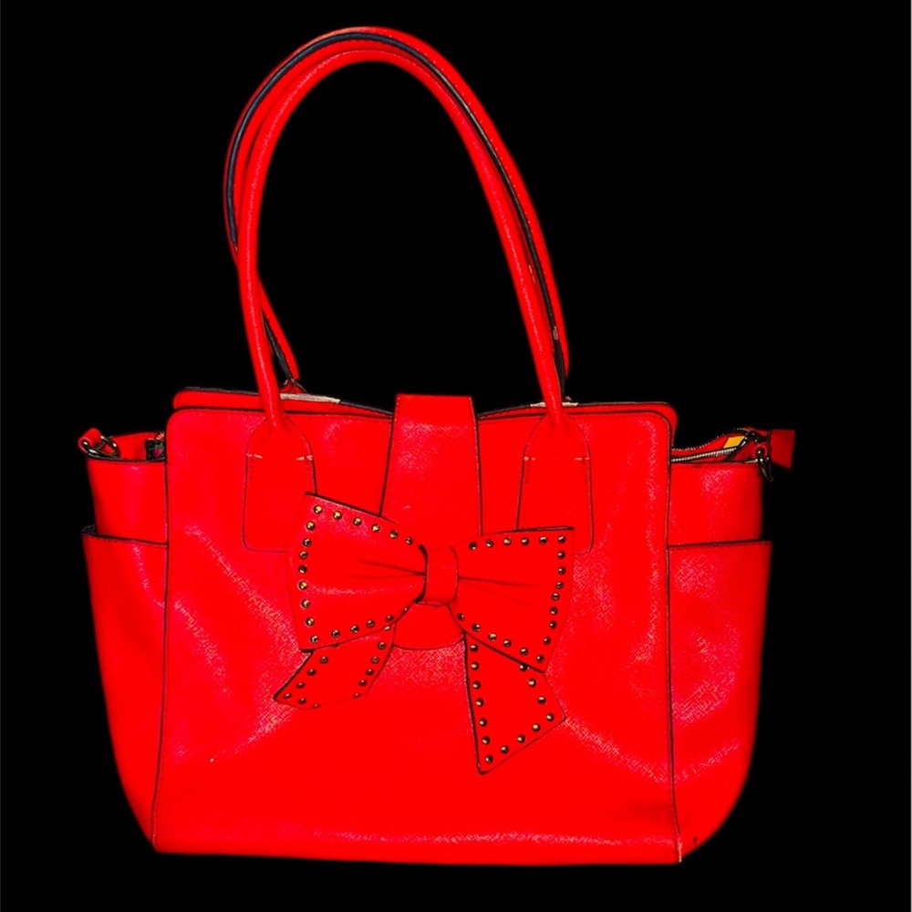 Betsey Johnson studded bow bag